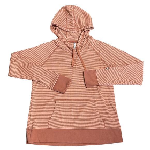 Kuhl Striped Stria Hoodie Pullover Long Sleeve Athleisure Casual Size M Orange - Picture 2 of 11